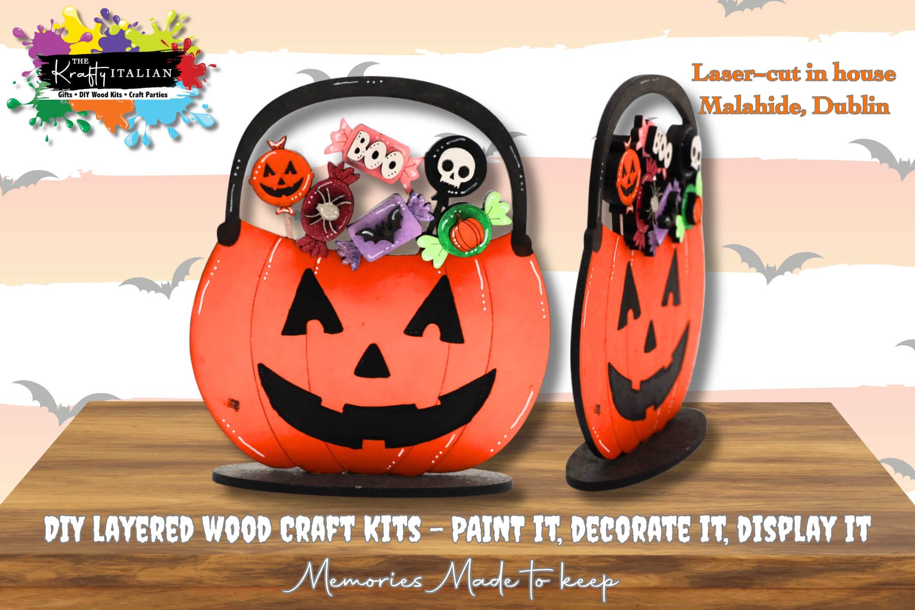 Halloween Candy Basket Shelf Sitter DIY Kit