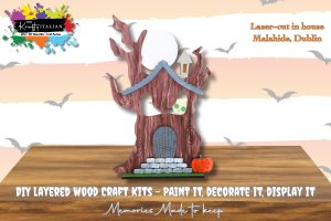 Spooky Pumpkin Tree House Shelf Sitter DIY Kit