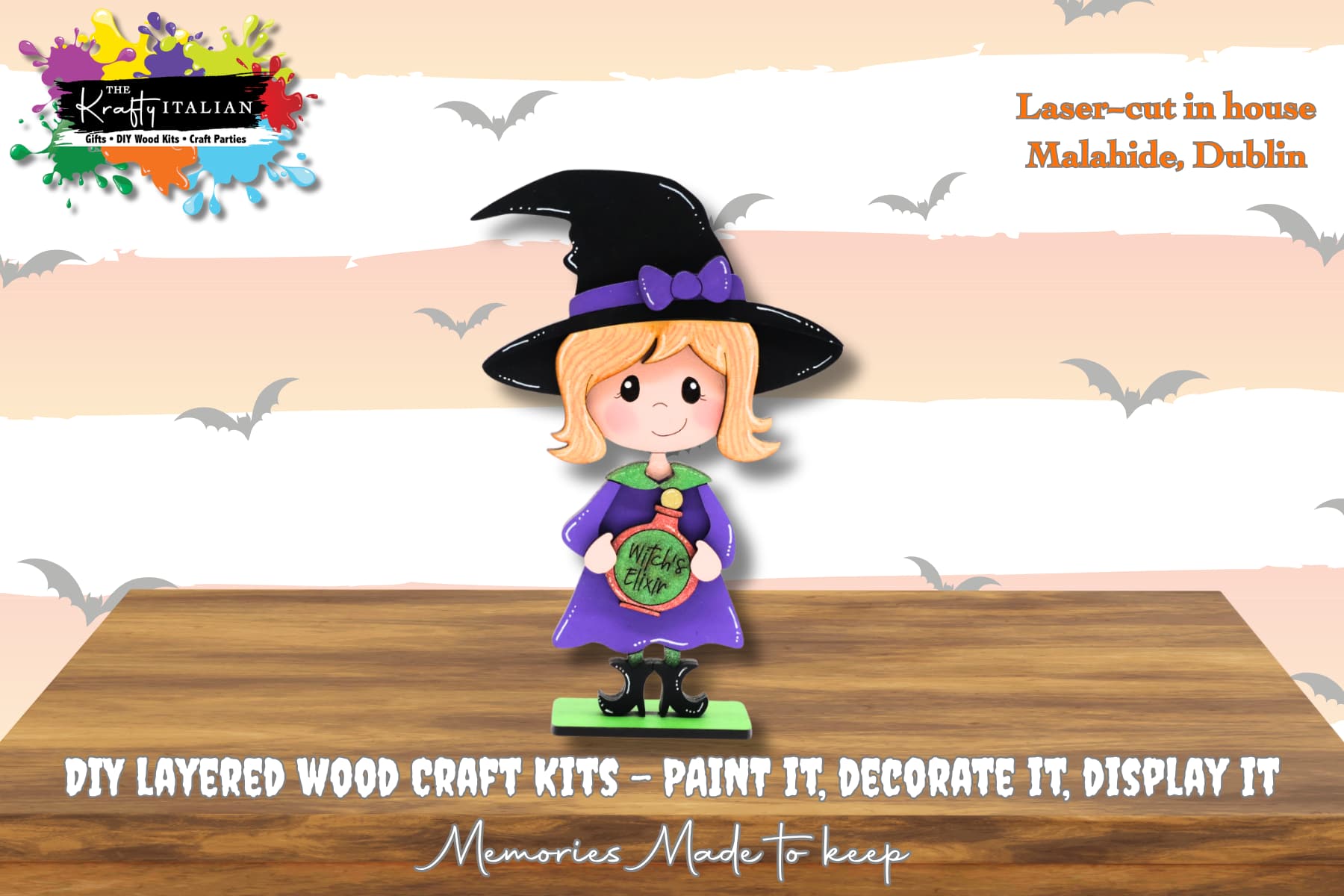 Halloween Cute Witch with Potion Shelf Sitter DIY Kit