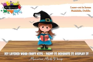 Halloween Cute Witch with Spell Book Shelf Sitter DIY Kit