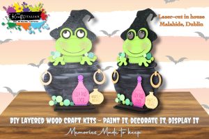 Halloween Frog in Cauldron Shelf Sitter DIY Kit