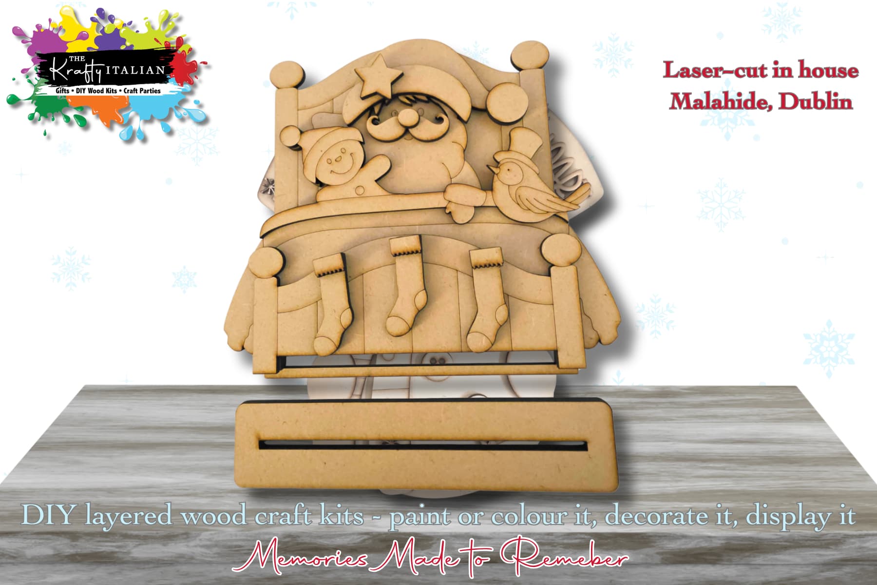 Santa's Christmas Bed Shelf Sitter DIY Kit