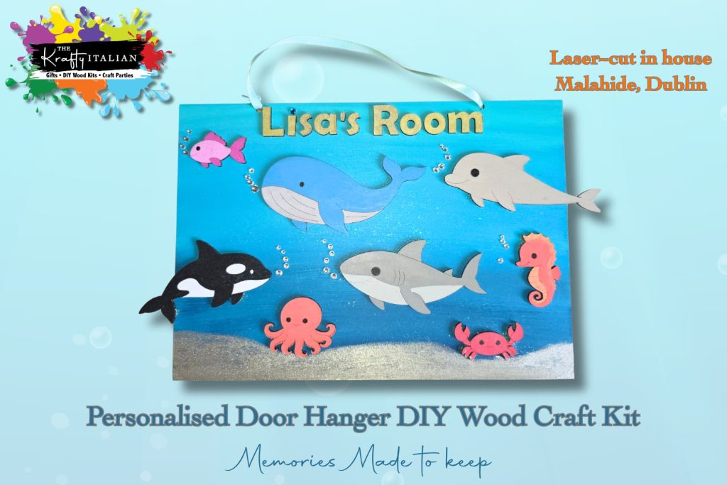 Personalised Sea Creatures Door Hanger DIY Wood Craft Kit